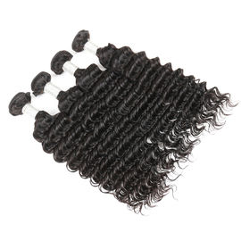 中国 毛のよこ糸の実質のバージンのペルーの毛の深い波100%の人間の毛髪延長 サプライヤー