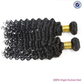 中国 厚く100人間の毛髪の織り方は、引き分けの強いよこ糸の巻き毛のブラジルの毛を緩く倍増します  サプライヤー
