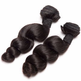 中国 緩い波の巻き毛の人間の毛髪の織り方は厚く完全な端との絹の柔らかさを束ねます サプライヤー
