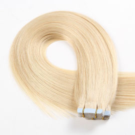 中国 #60延長まっすぐな質の最も軽いブロンドの実質の人間の毛髪テープ サプライヤー