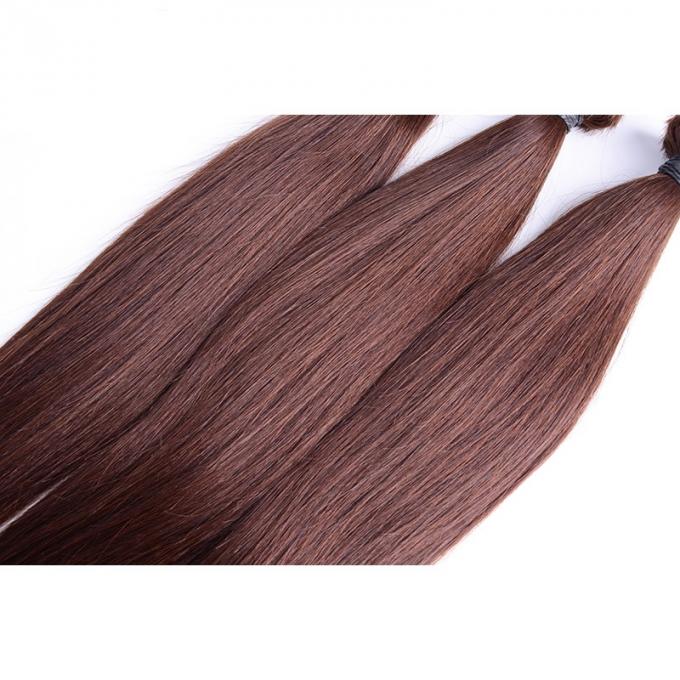 ペルーの人間のバージンのオンブルの毛の織り方色#4焦茶のブラジル人の毛