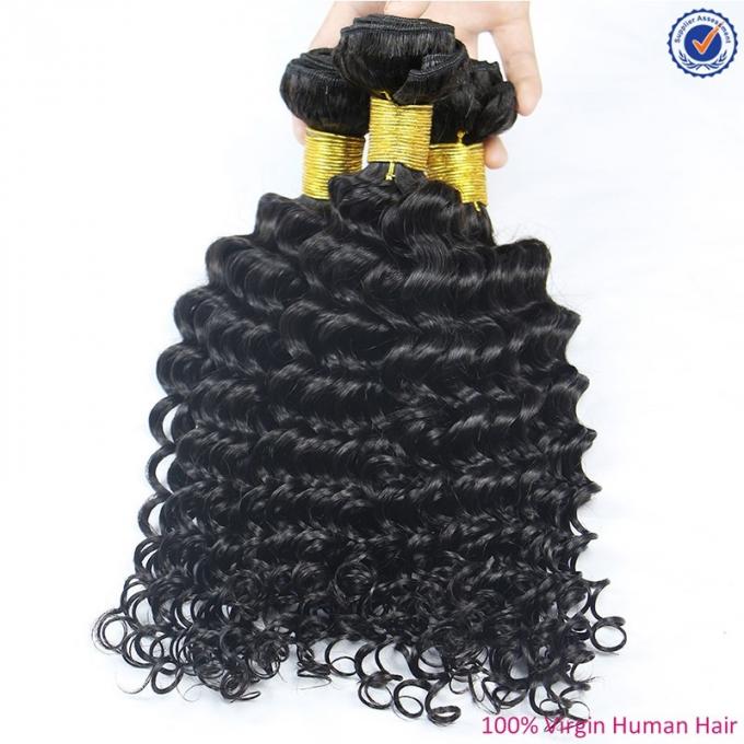 厚く100人間の毛髪の織り方は、引き分けの強いよこ糸の巻き毛のブラジルの毛を緩く倍増します 