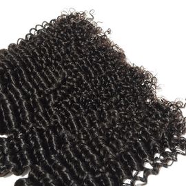静かに滑らかで加工されていなく長く自然なカーリー ヘアー、ブラジルの人間のバージンの毛のよこ糸 サプライヤー