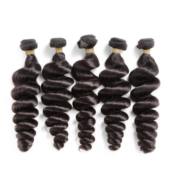 バージンのペルーの緩い波の毛Undlesの100つの人間の毛髪の織り方の束